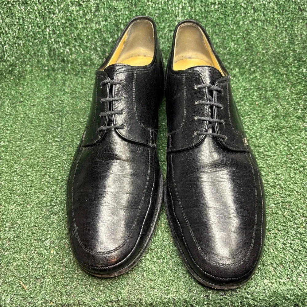 Bally Futani-00 Leather Lace Up Derby Oxford Dress Shoes Black Mens 10.5 E Wide